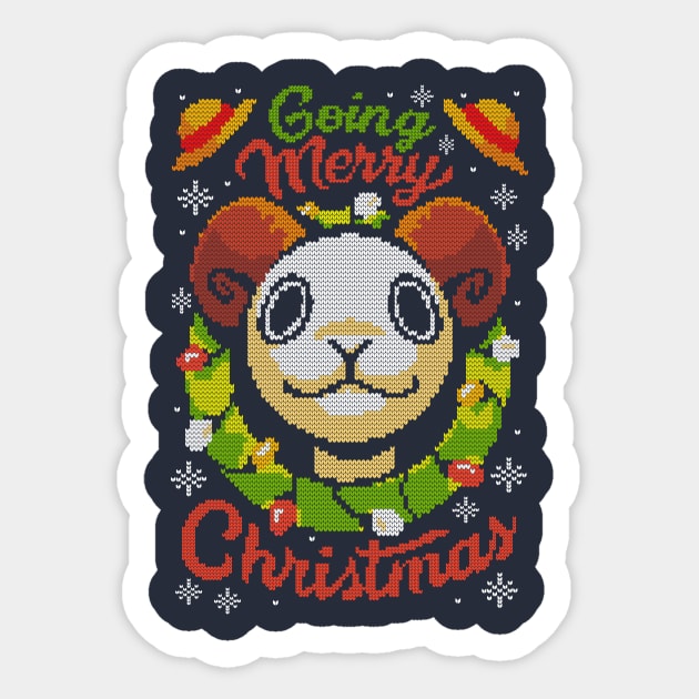 One Piece - Going Merry Christmas Ugly Sweater Sticker by BlancaVidal